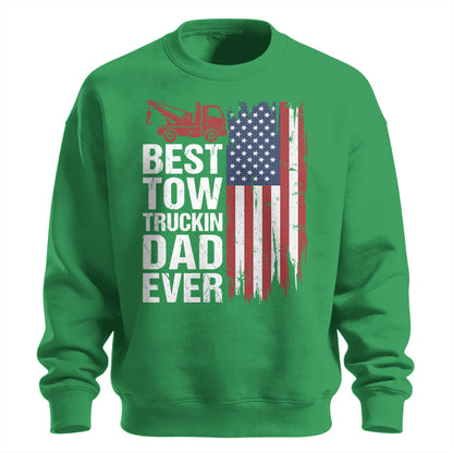 Best Tow Trucking Dad US Flag Sweatshirt