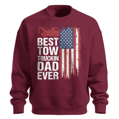 Best Tow Trucking Dad US Flag Sweatshirt