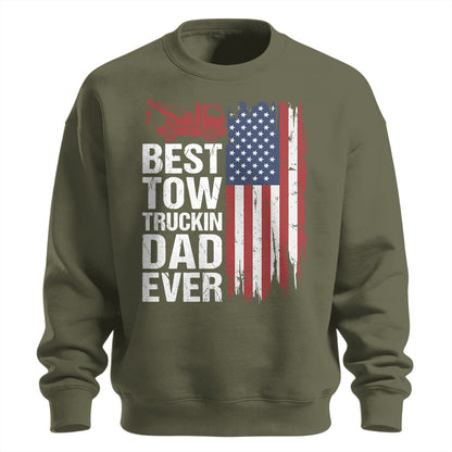 Best Tow Trucking Dad US Flag Sweatshirt