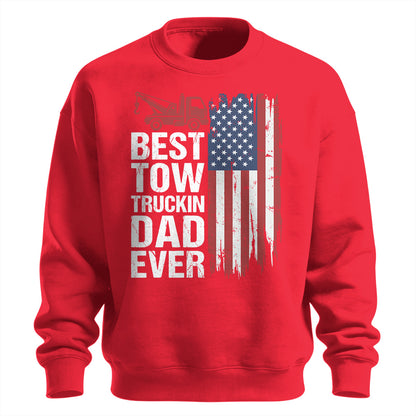 Best Tow Trucking Dad US Flag Sweatshirt