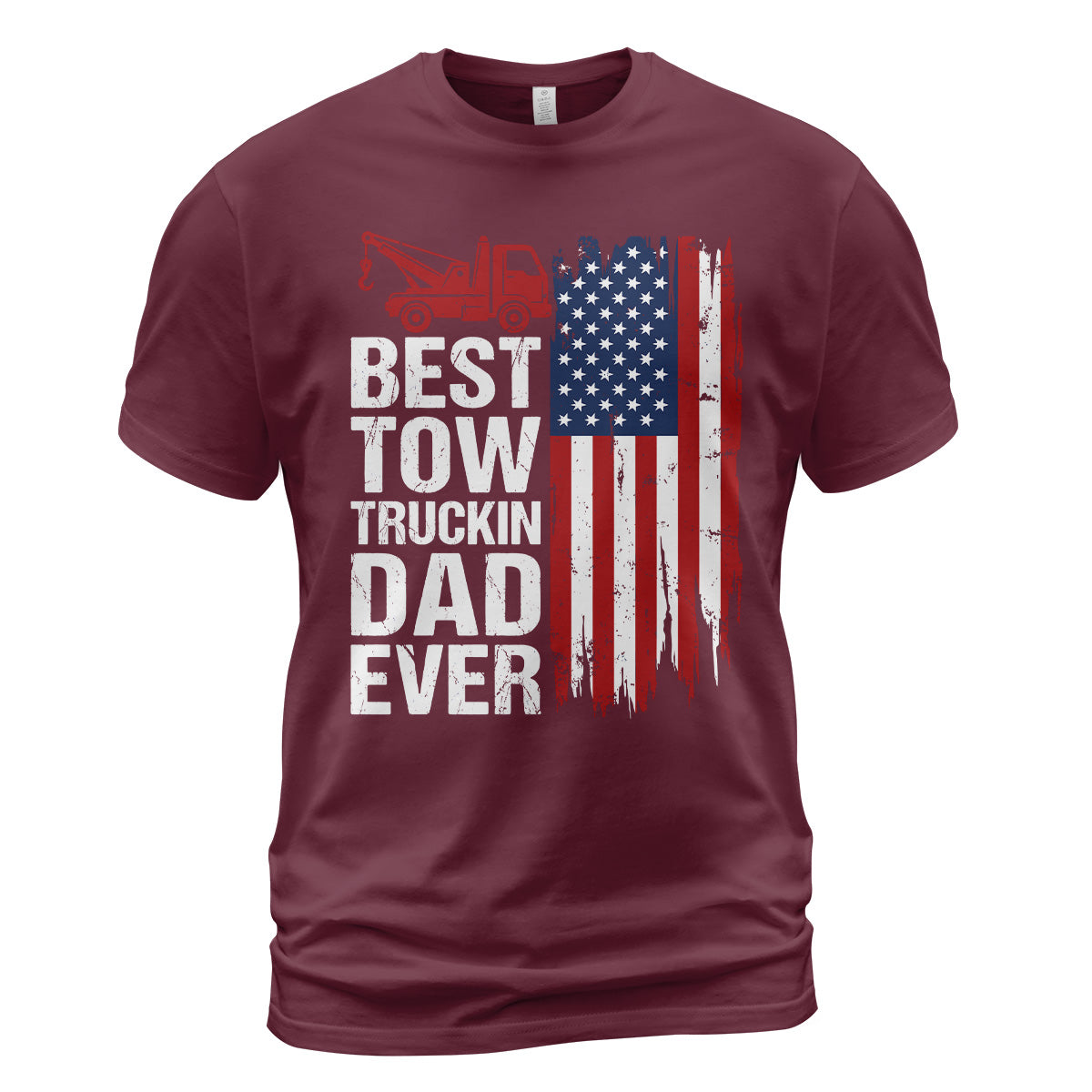 Best Tow Trucking Dad US Flag T-Shirt