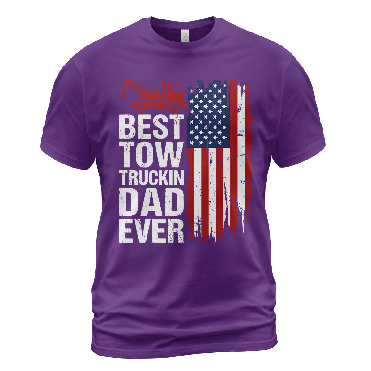 Best Tow Trucking Dad US Flag T-Shirt