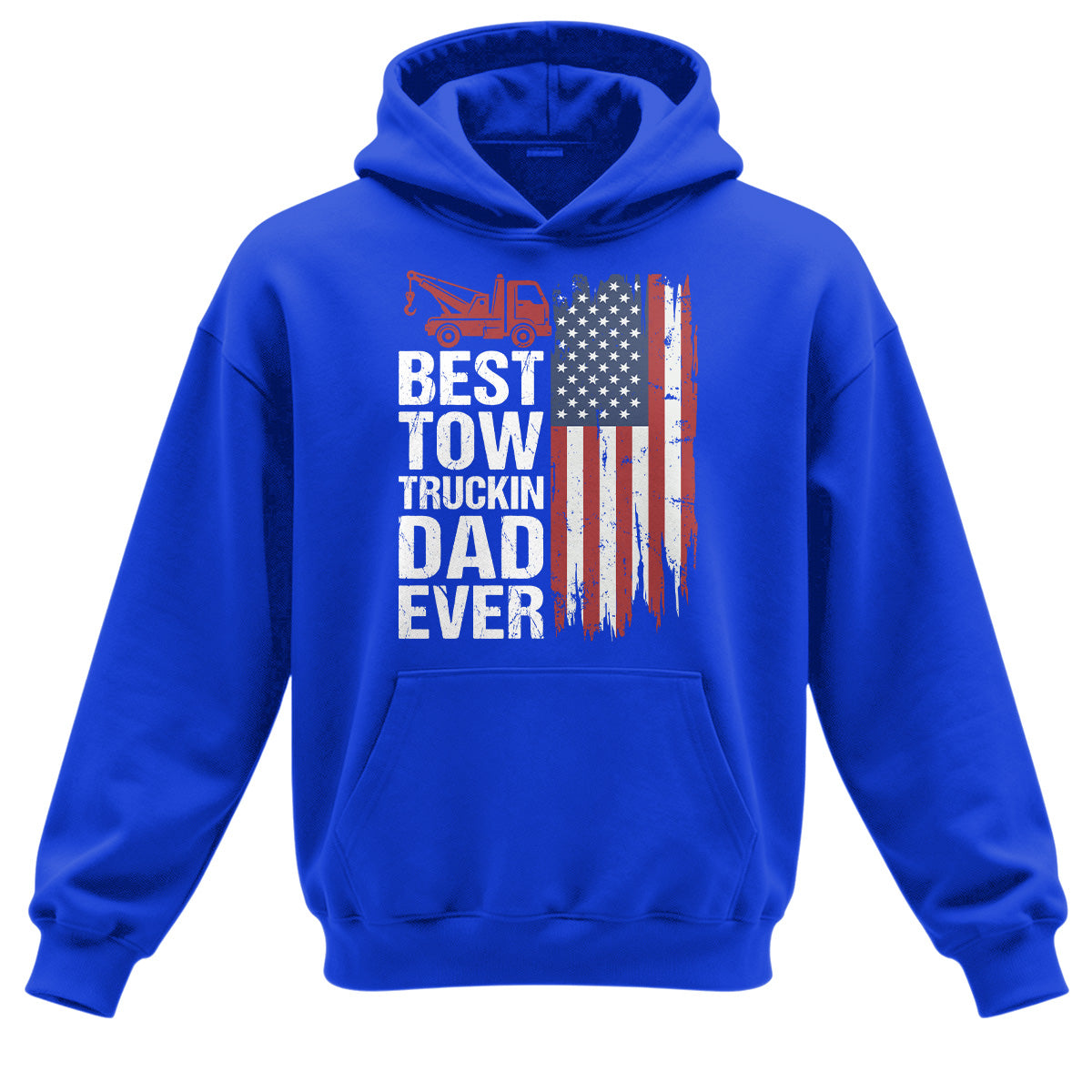 Best Tow Trucking Dad US Flag Hoodie