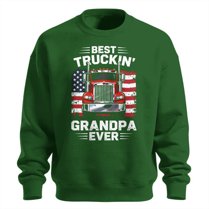 Best Truckin_ Grandpa Ever Patriotic Sweatshirt