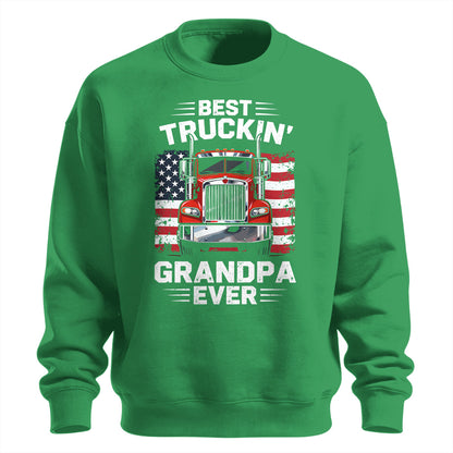 Best Truckin_ Grandpa Ever Patriotic Sweatshirt