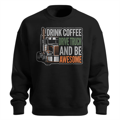 Caffeine and Chrome Trucker Sweatshirt