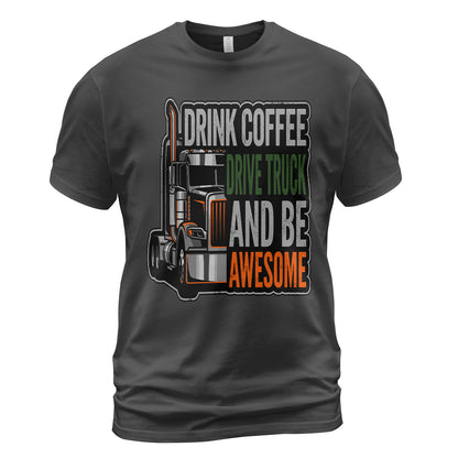 Caffeine and Chrome Trucker T-Shirt
