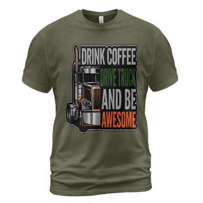 Caffeine and Chrome Trucker T-Shirt