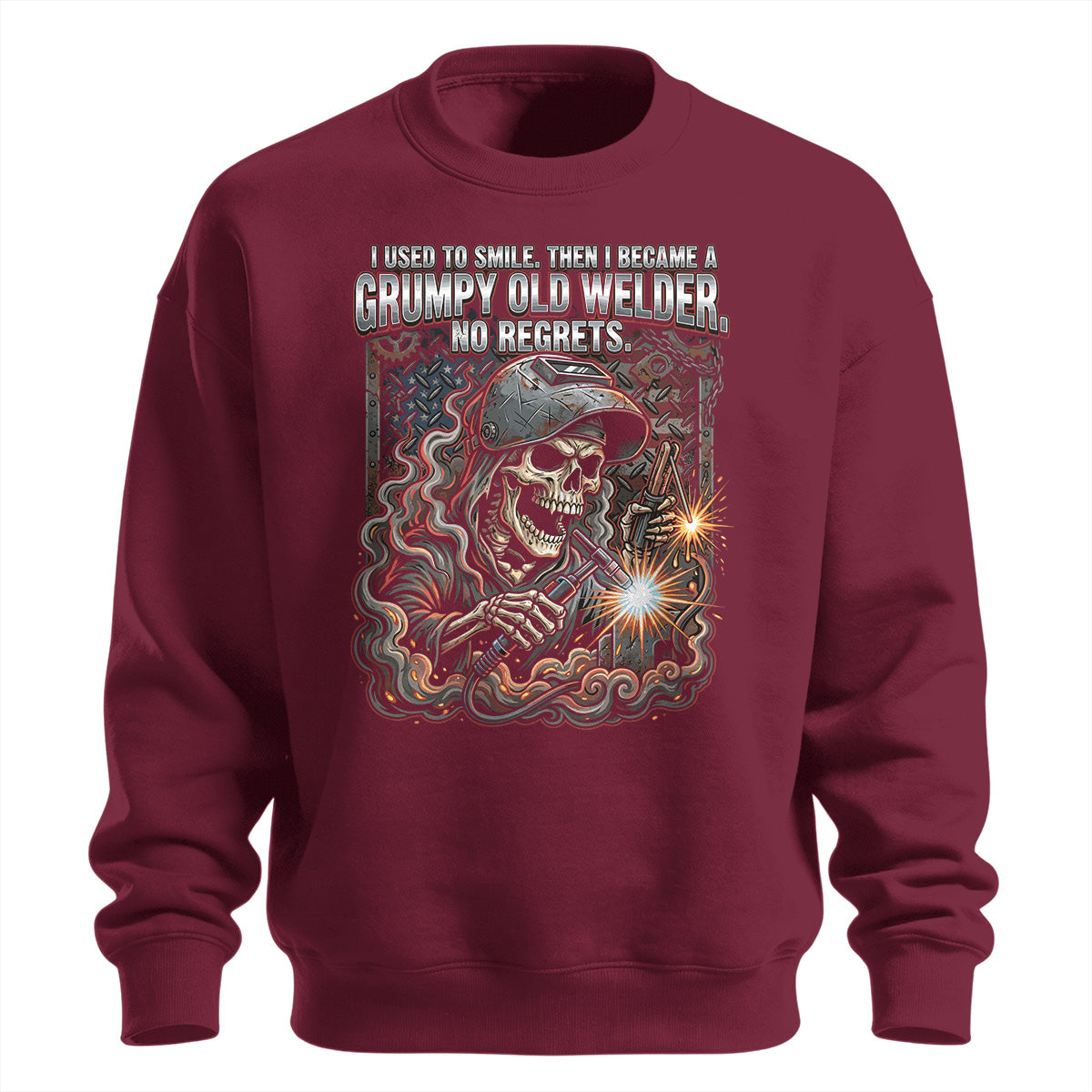 Grumpy Old Welder Skull Sweatshirt