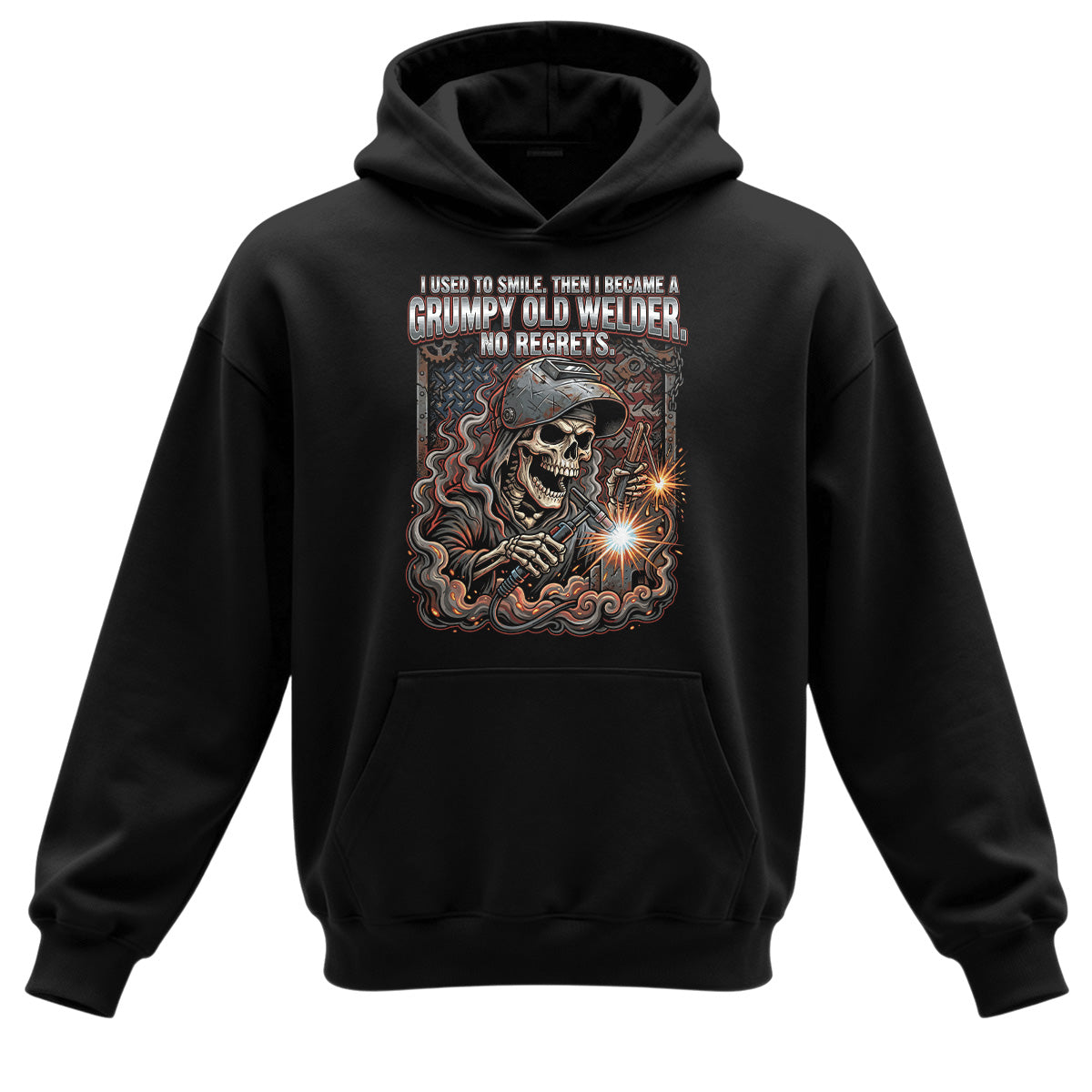 Grumpy Old Welder Skull Hoodie