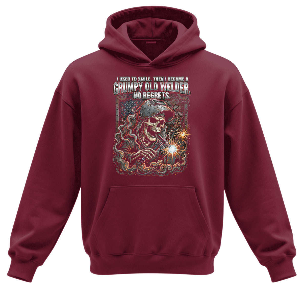 Grumpy Old Welder Skull Hoodie