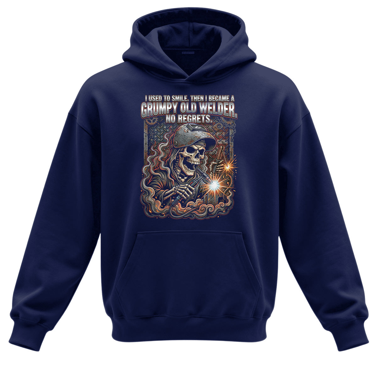 Grumpy Old Welder Skull Hoodie