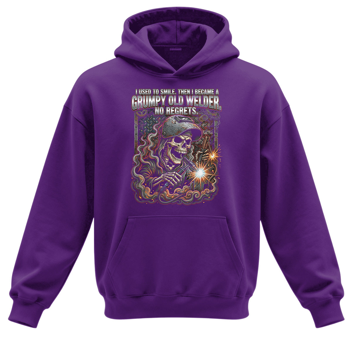 Grumpy Old Welder Skull Hoodie