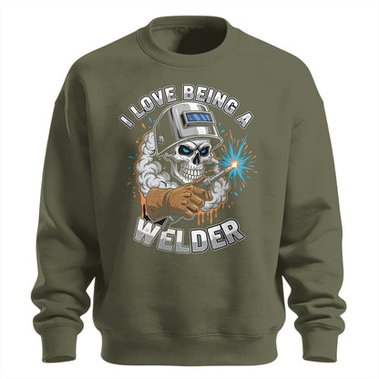 I Love Being A Welder Skull Sweatshirt