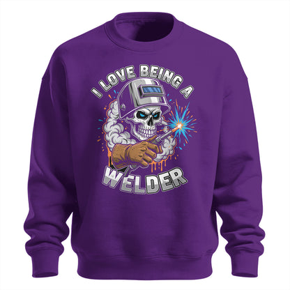 I Love Being A Welder Skull Sweatshirt