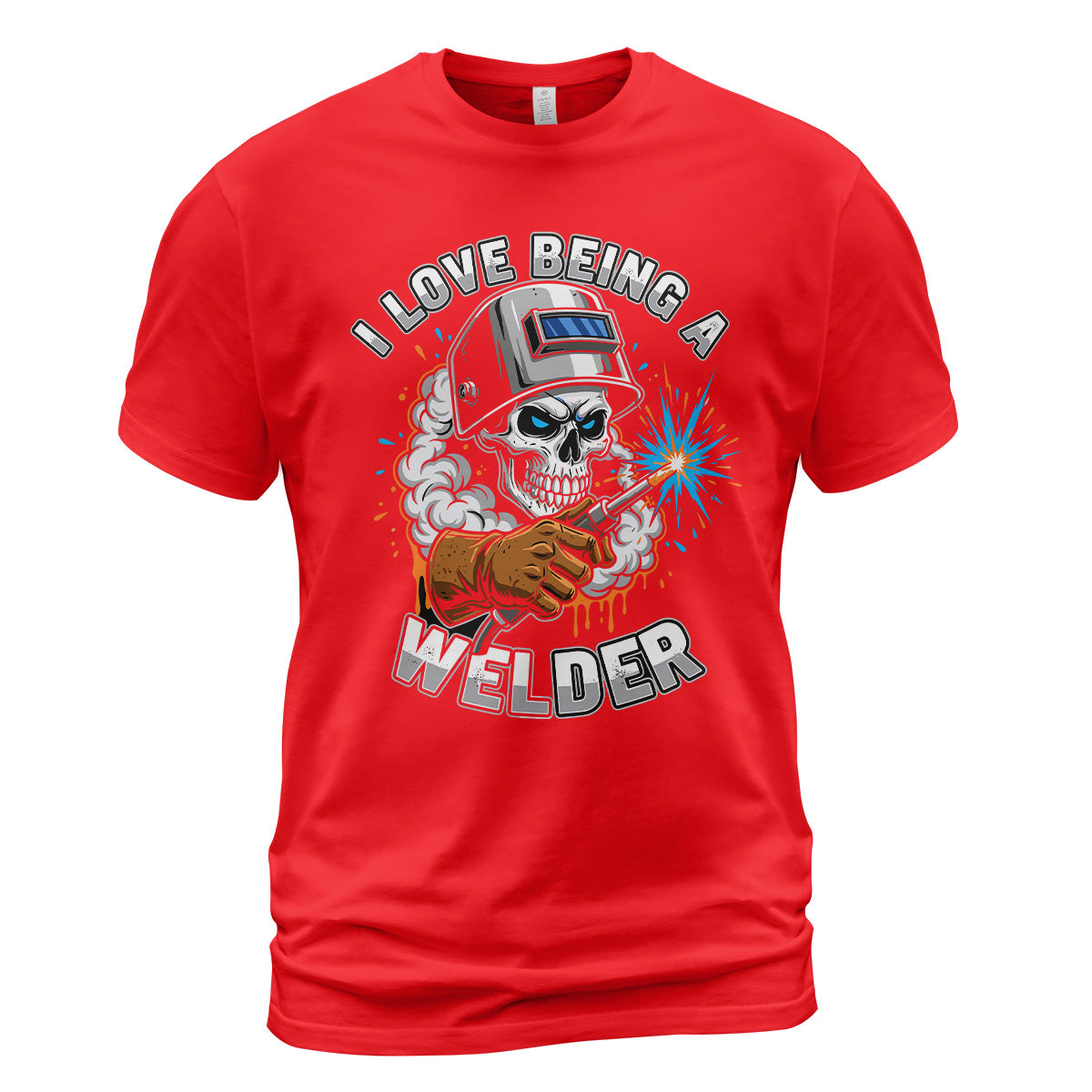 I Love Being A Welder Skull T-Shirt
