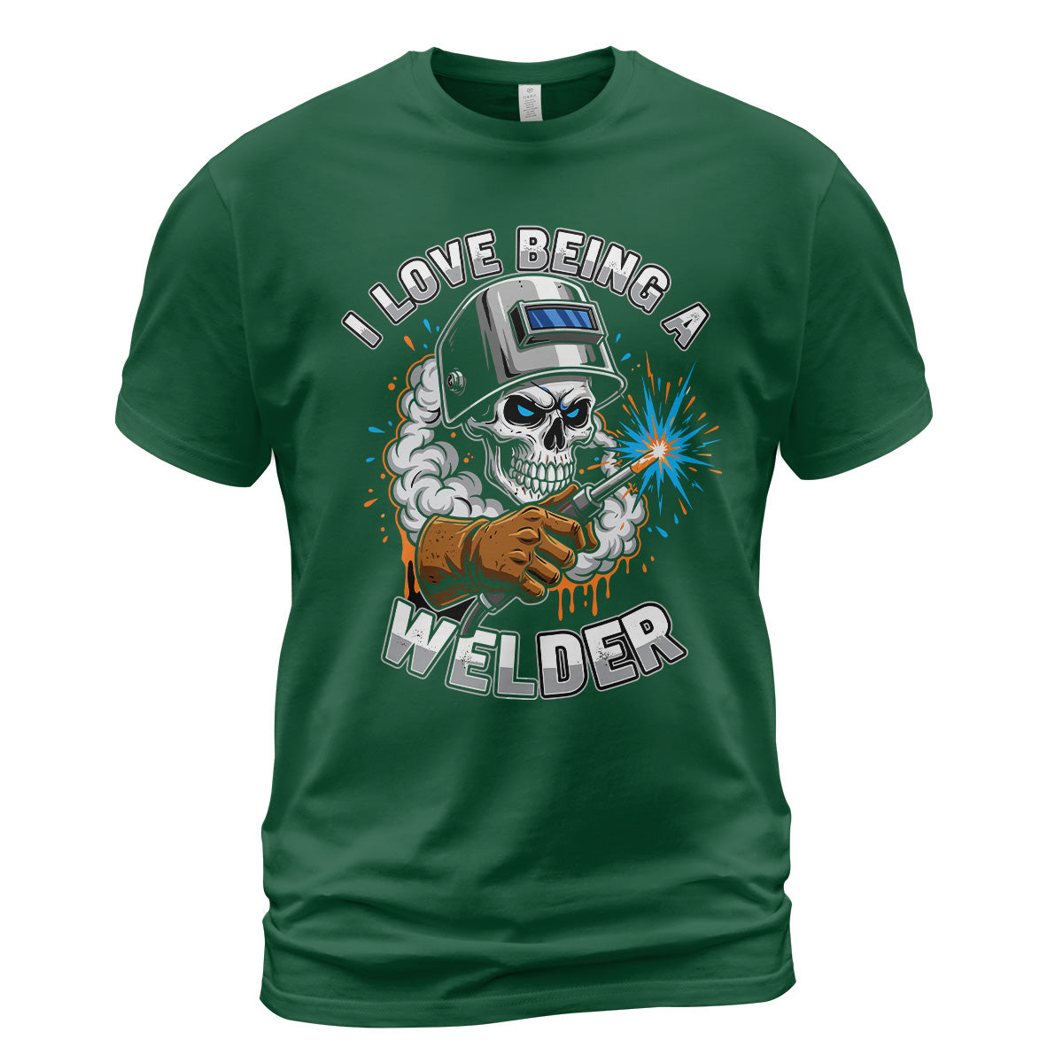 I Love Being A Welder Skull T-Shirt