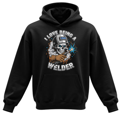 I Love Being A Welder Skull Hoodie