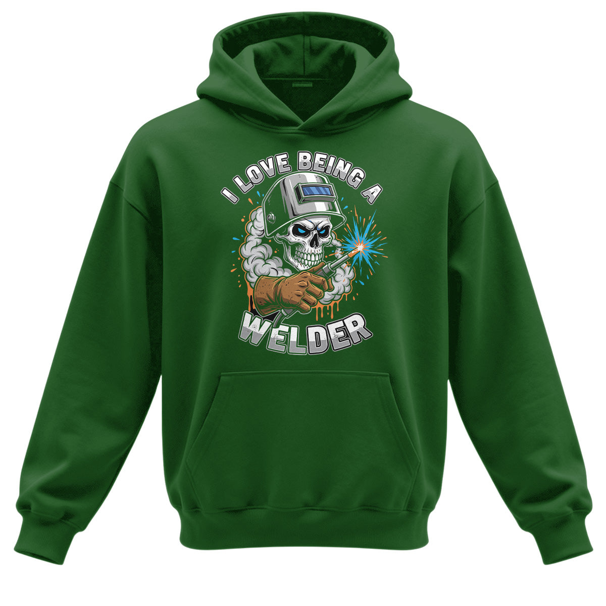 I Love Being A Welder Skull Hoodie