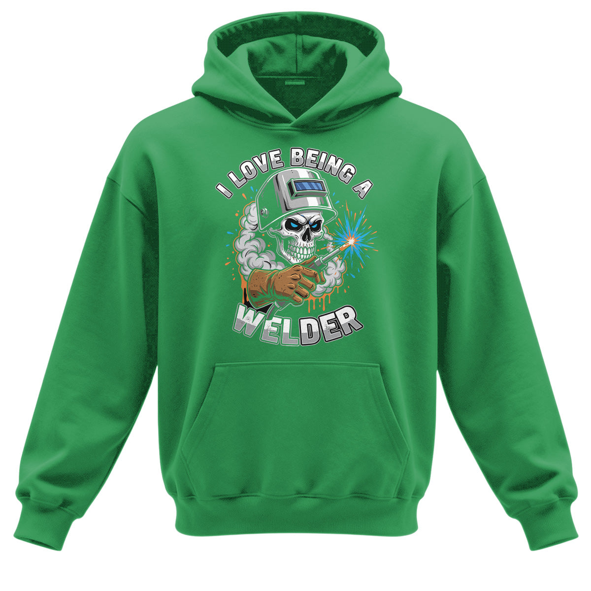 I Love Being A Welder Skull Hoodie