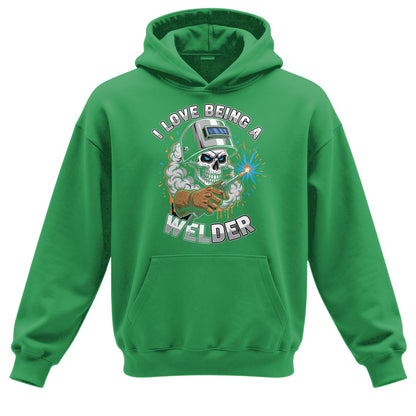 I Love Being A Welder Skull Hoodie