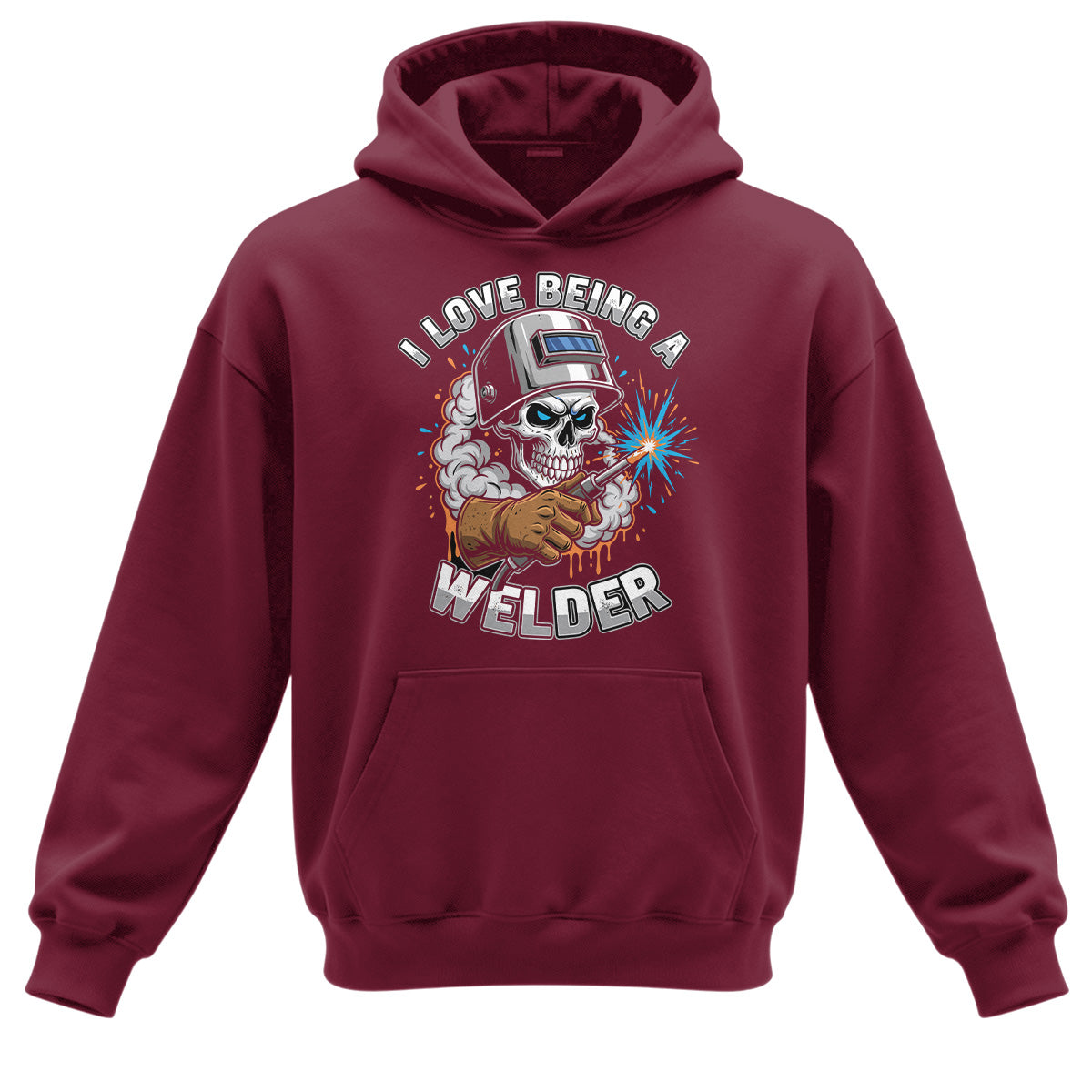 I Love Being A Welder Skull Hoodie