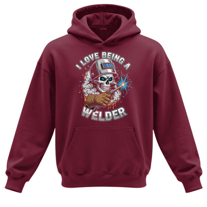I Love Being A Welder Skull Hoodie