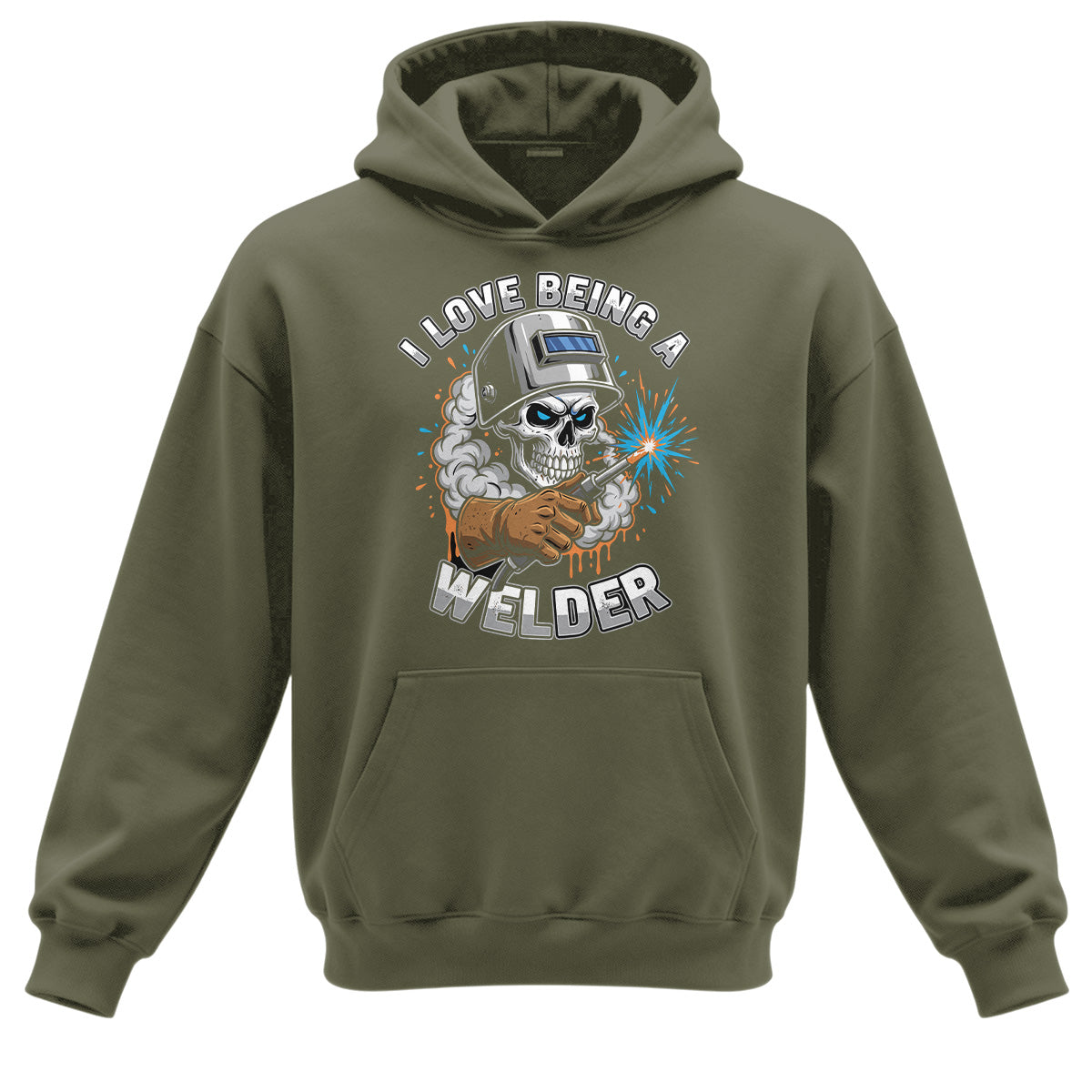I Love Being A Welder Skull Hoodie