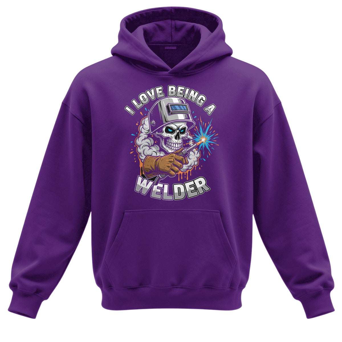 I Love Being A Welder Skull Hoodie
