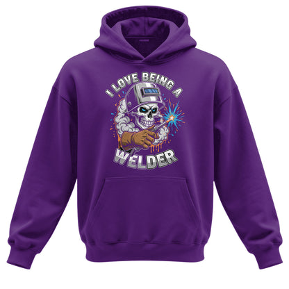 I Love Being A Welder Skull Hoodie