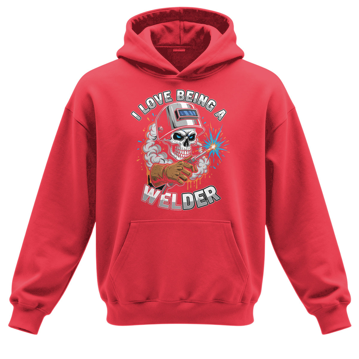 I Love Being A Welder Skull Hoodie