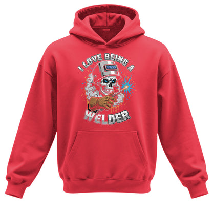 I Love Being A Welder Skull Hoodie