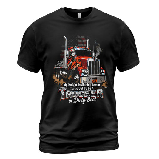 Knight in Dirty Boots Trucker T-Shirt