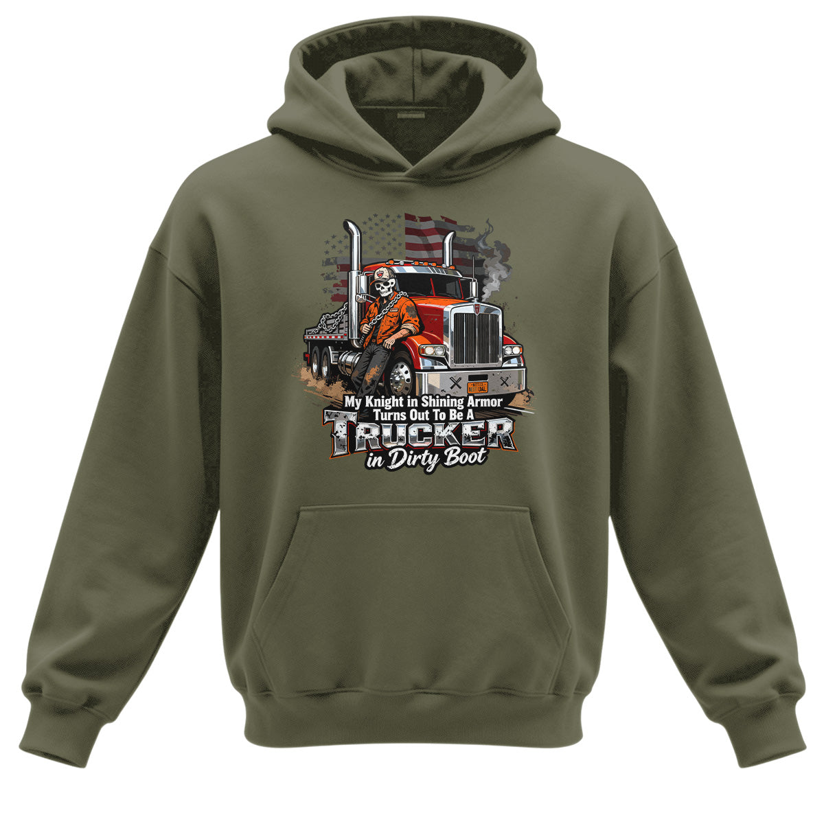 Knight in Dirty Boots Trucker Hoodie