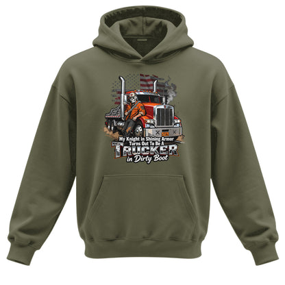 Knight in Dirty Boots Trucker Hoodie