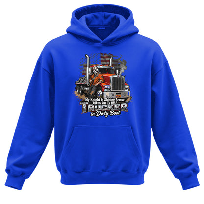 Knight in Dirty Boots Trucker Hoodie