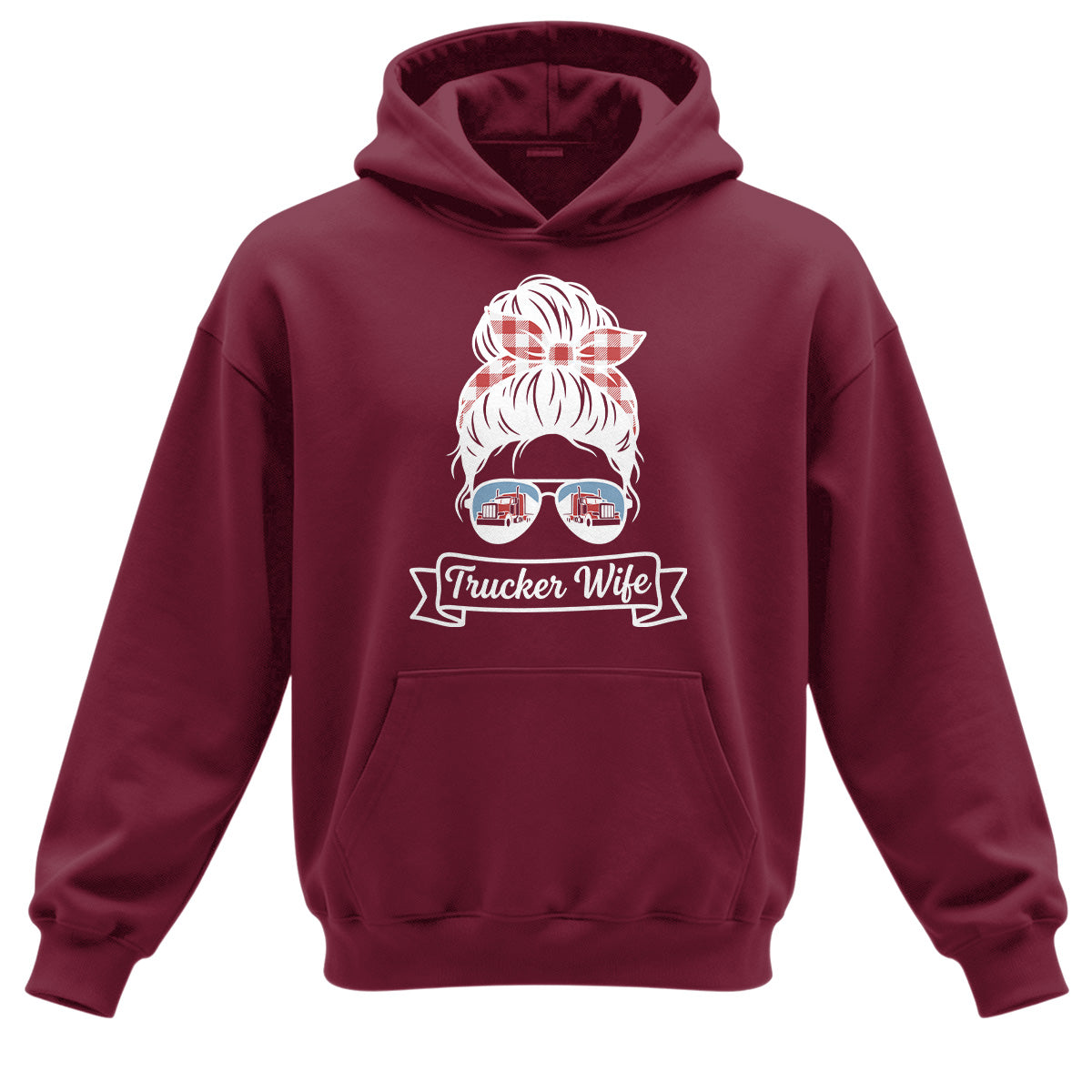 Messy Bun Trucker Wife Heavy Cotton Hoodie