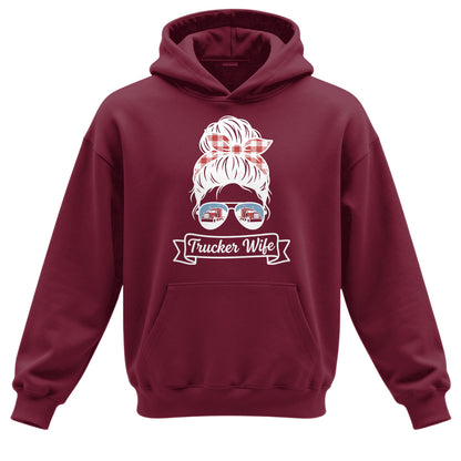 Messy Bun Trucker Wife Heavy Cotton Hoodie