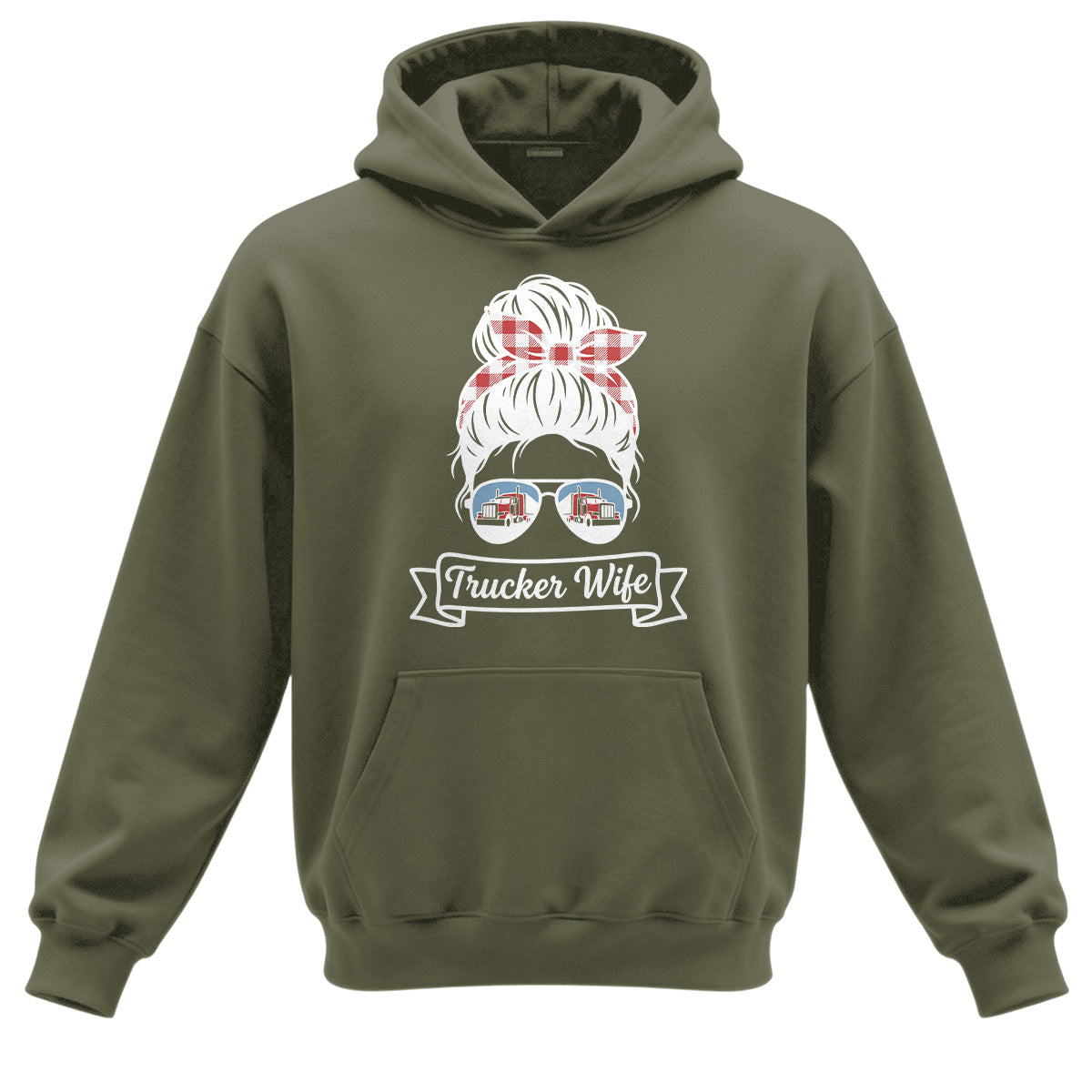 Messy Bun Trucker Wife Heavy Cotton Hoodie