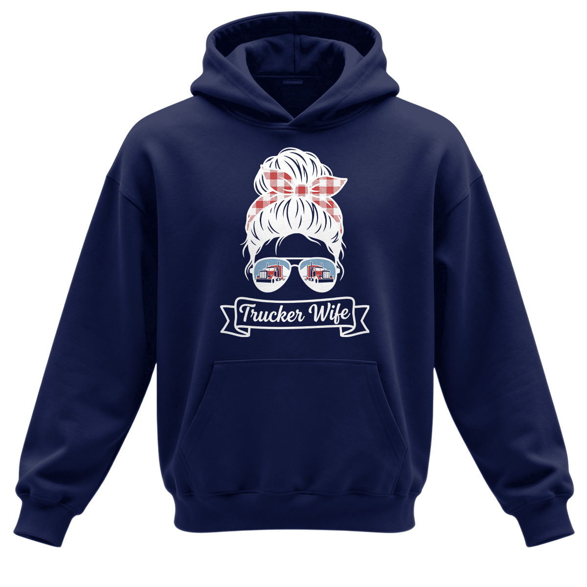 Messy Bun Trucker Wife Heavy Cotton Hoodie