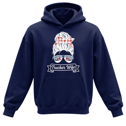 Messy Bun Trucker Wife Heavy Cotton Hoodie