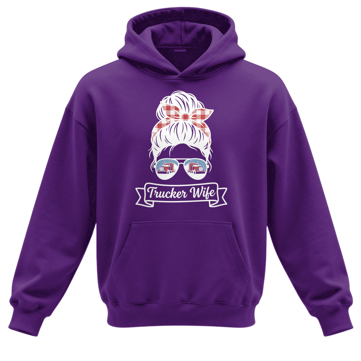 Messy Bun Trucker Wife Heavy Cotton Hoodie
