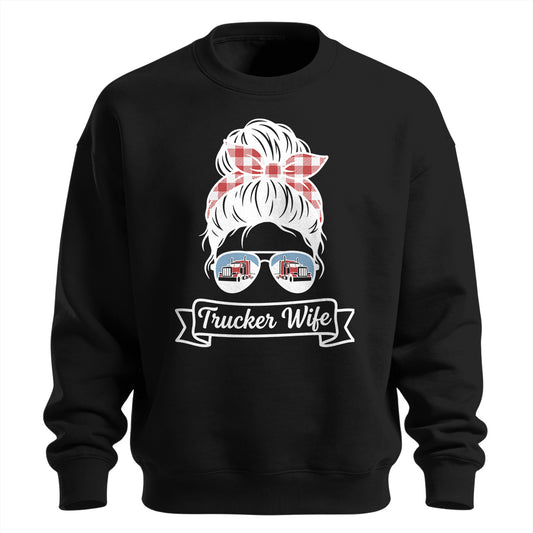 Messy Bun Trucker Wife Heavy Cotton Sweatshirt