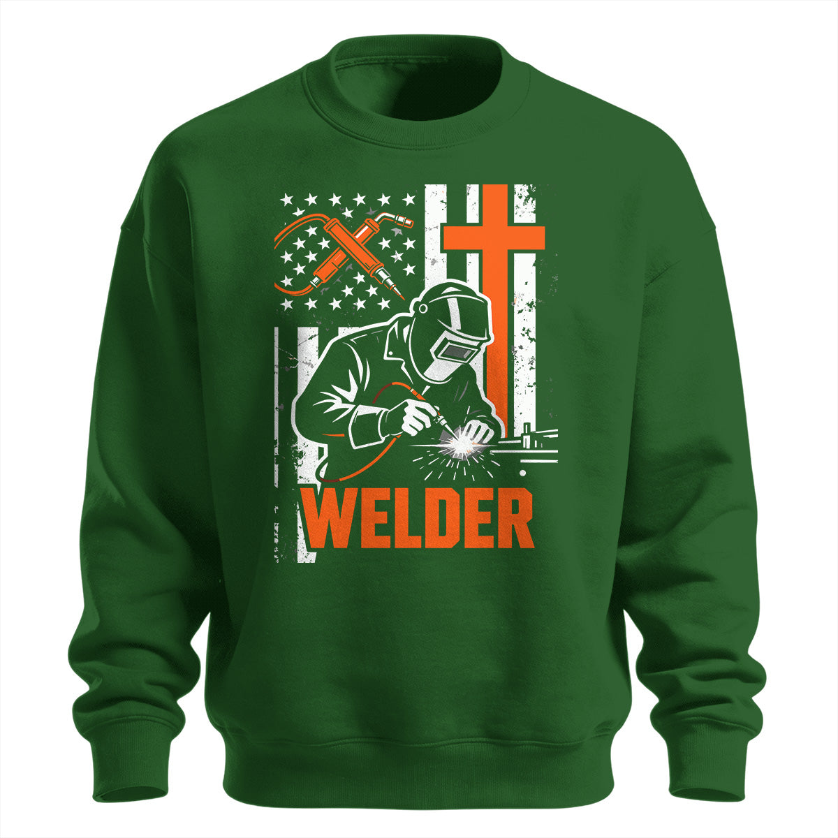 Patriotic Welder Cross Sweatshirt