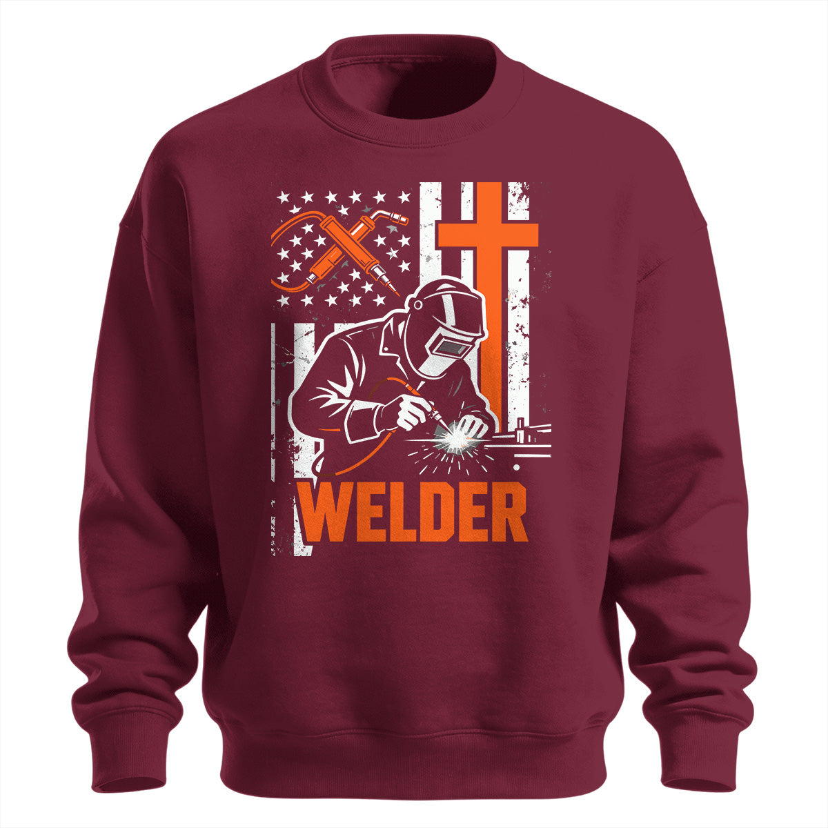 Patriotic Welder Cross Sweatshirt