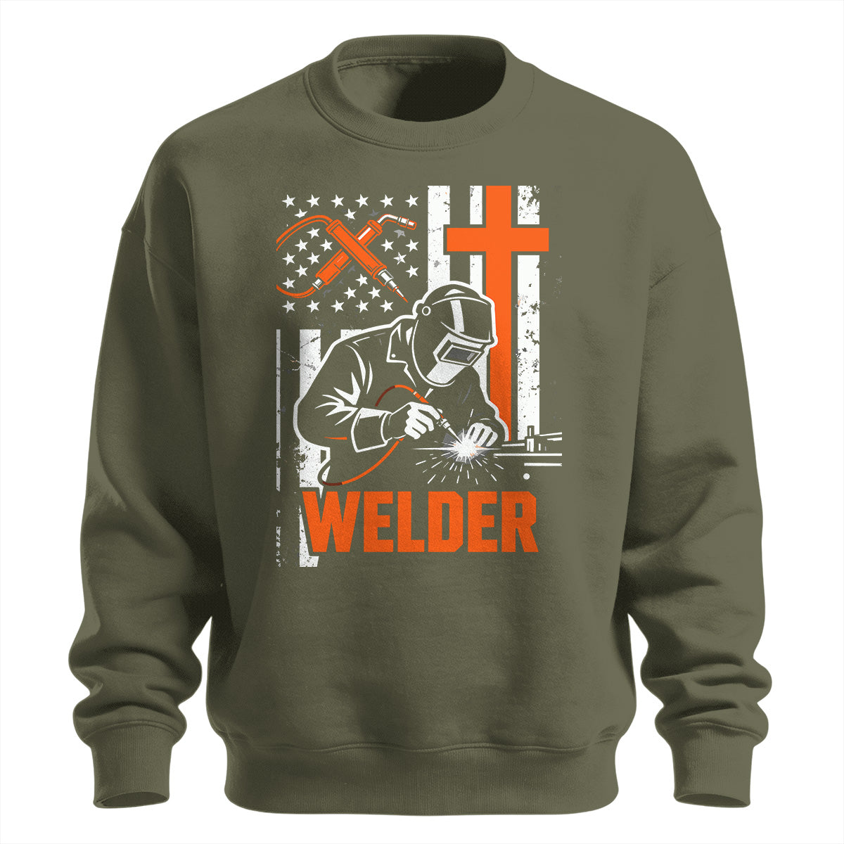 Patriotic Welder Cross Sweatshirt