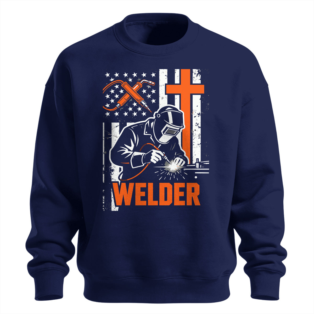Patriotic Welder Cross Sweatshirt