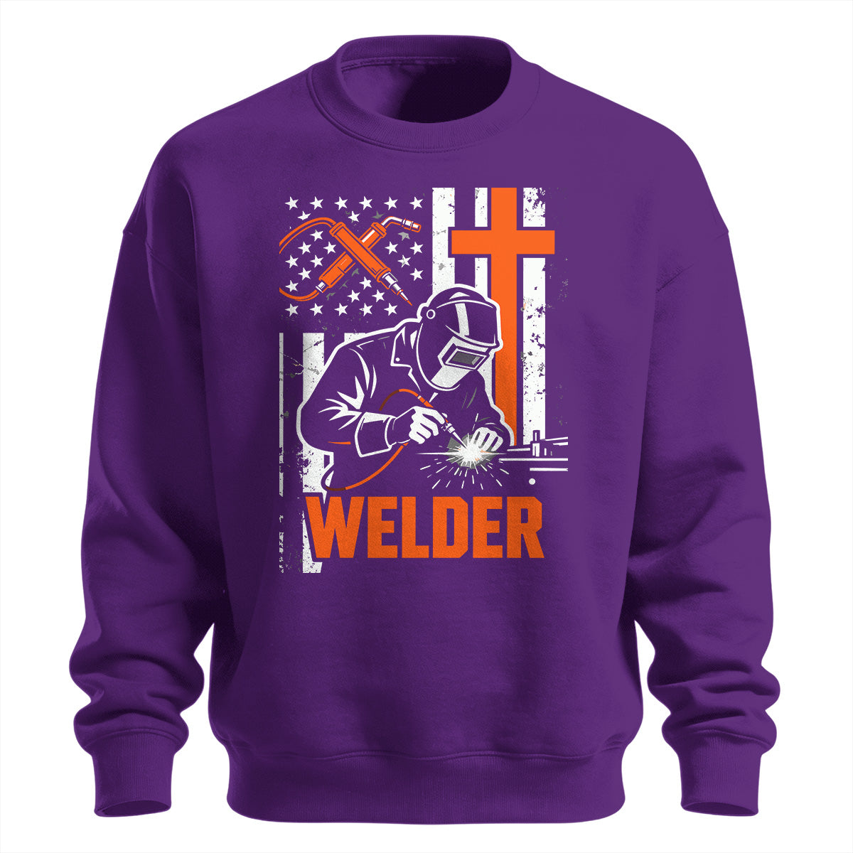 Patriotic Welder Cross Sweatshirt