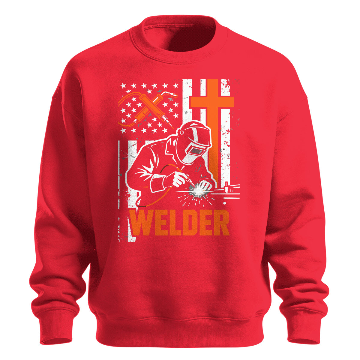 Patriotic Welder Cross Sweatshirt