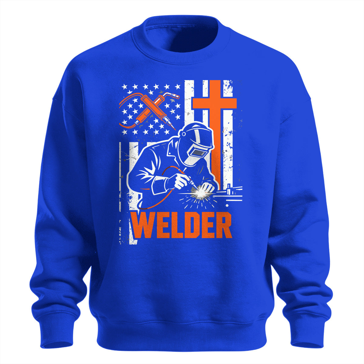 Patriotic Welder Cross Sweatshirt
